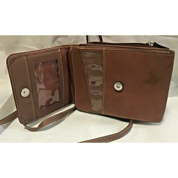 NO BRAND Brown LEATHER PURSE WITH LONG SHOULDER STRAP ( OKPTA1519426 ON SNAP) - Picture 2 of 10